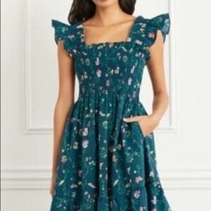 Hill House Blue Nap Dress in moody floral